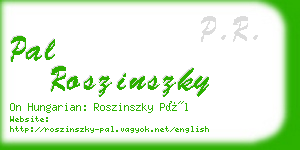 pal roszinszky business card